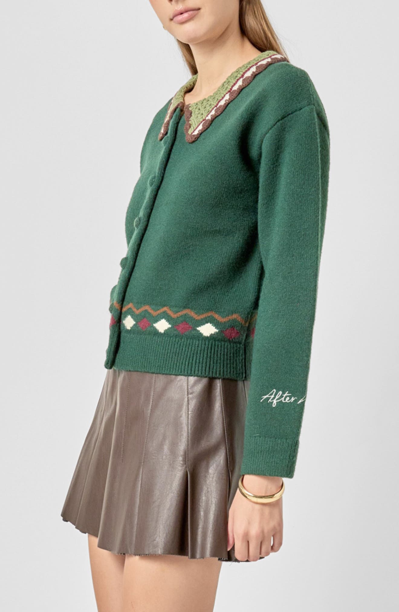 English Factory Embroidered Cardigan with Spread Collar (Women) | Nordstrom