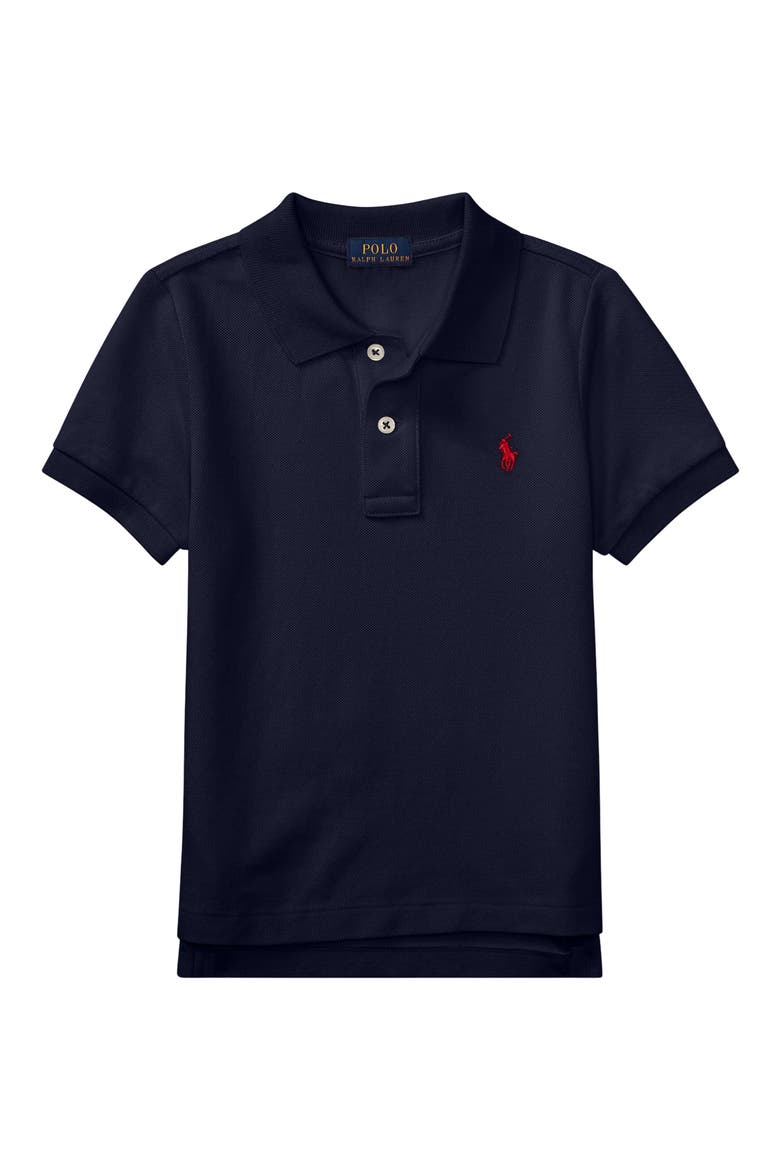 Kids' Cotton Mesh Polo, Main, color, NAVY