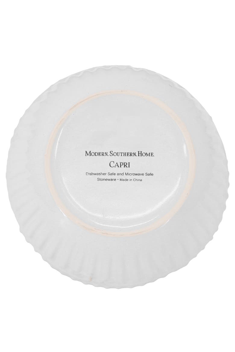 6pc 6 Inch Stoneware Embossed Cereal Bowl Set White, Alternate, color, White