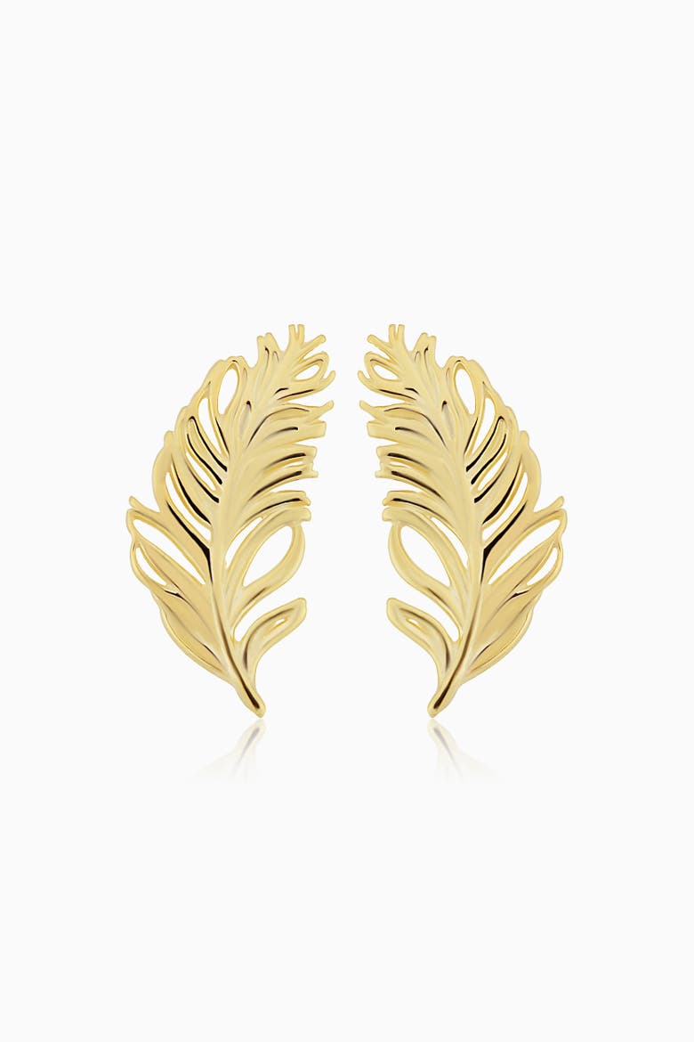 10K Gold Fine as A Feather Studs Earrings, Main, color, Yellow Gold