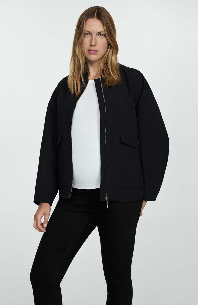 MANGO Maternity Ankle Skinny Jeans, Alternate, color, Black Denim