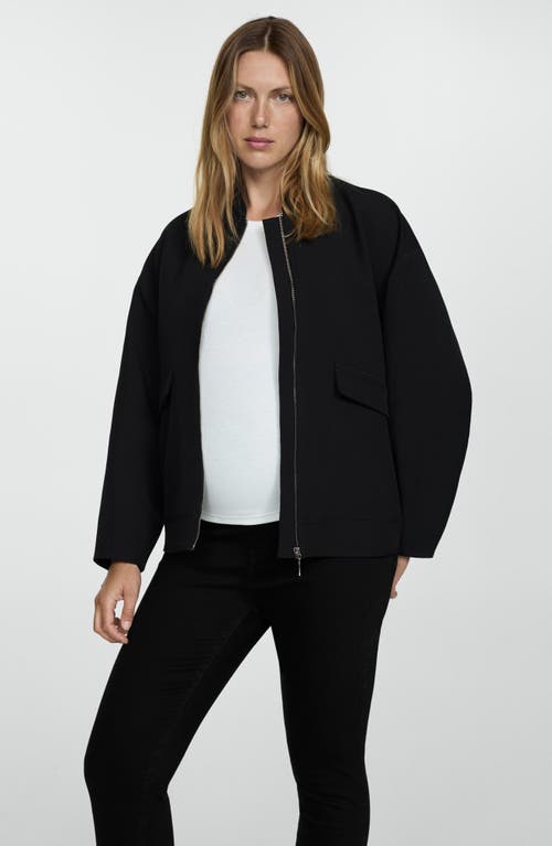 Shop Mango Maternity Ankle Skinny Jeans In Black Denim
