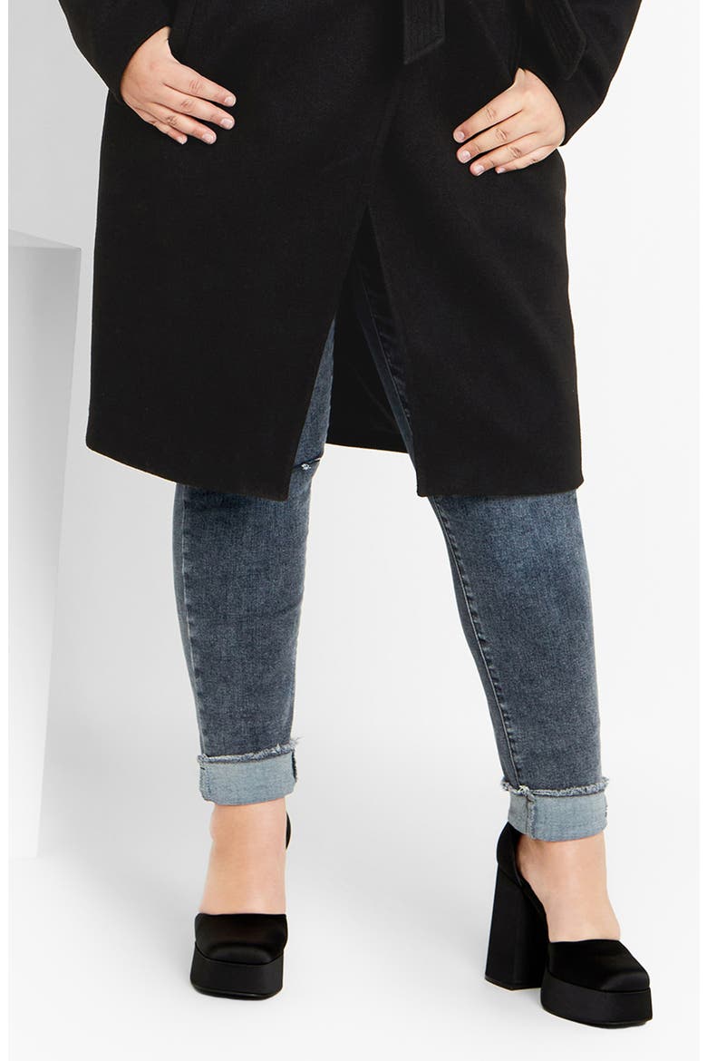 Callie Belted Coat, Alternate, color, BLACK