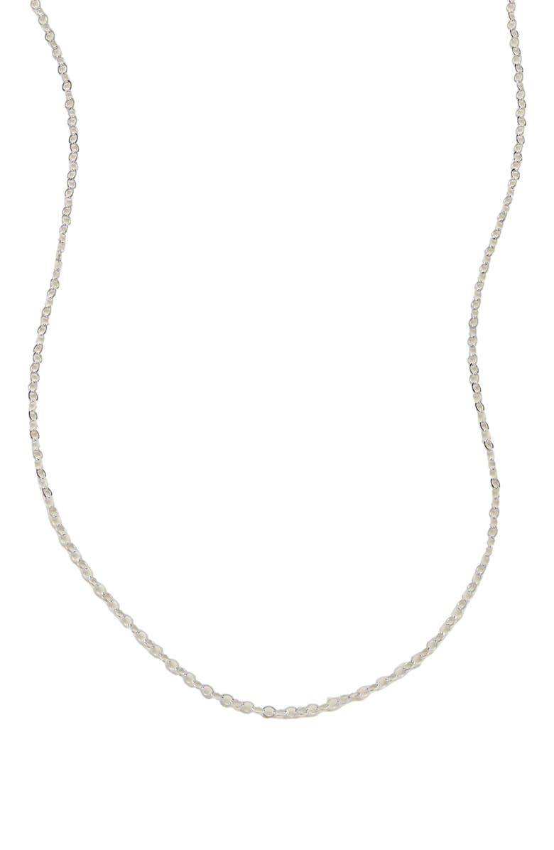 MADE BY MARY Adjustable Flat Cable Chain, Alternate, color, Silver