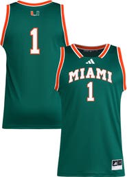 adidas Men's adidas #1 Green Miami Hurricanes Replica Swingman Jersey