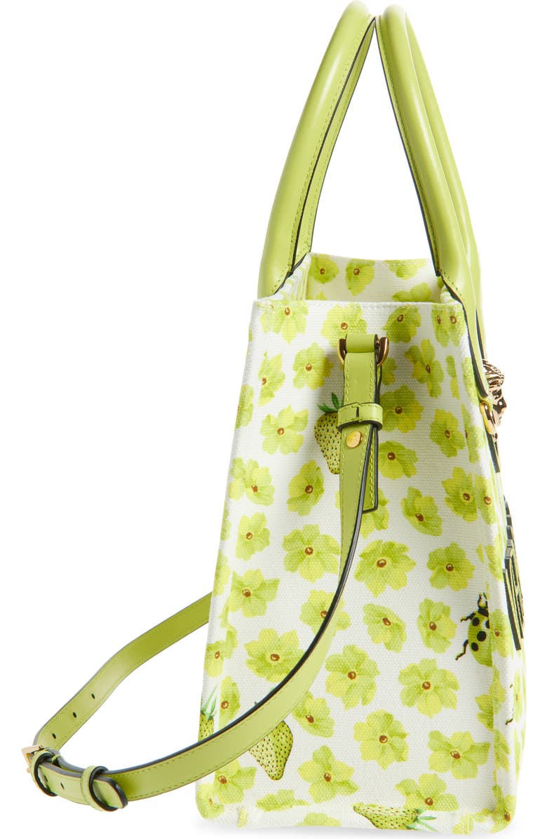 Versace Small Strawberry Canvas Medusa Tote, Alternate, color,
