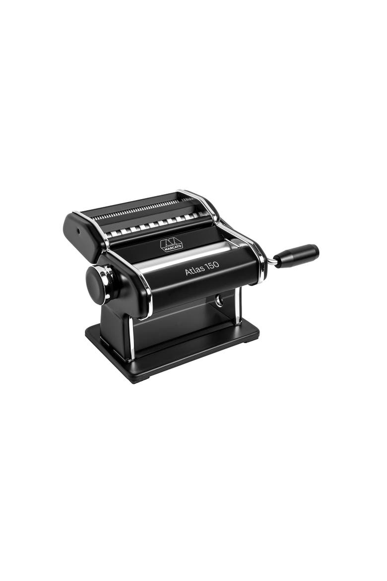 Atlas 150 Pasta Machine with Cutter, Hand Crank, and Instructions, Made in Italy, Main, color, Black