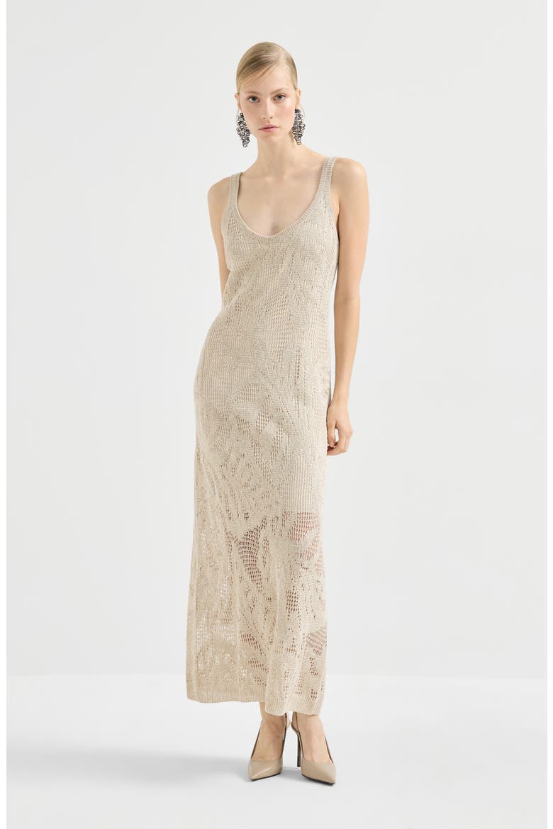 Dazzling water lilies dress, Main, color, Beige