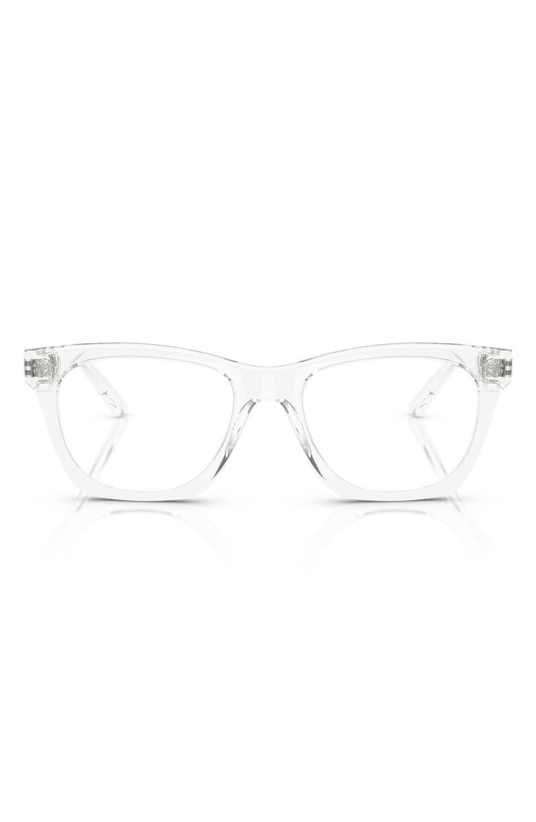Versace 50mm Pillow Optical Glasses, Main, color, Crystal