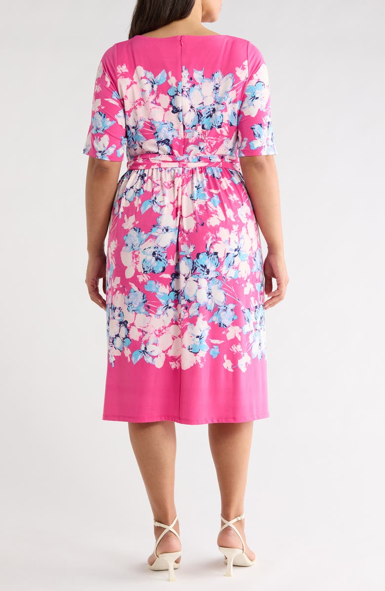 KASPER Floral Knit Dress, Alternate, color, Pink Perfection Multi