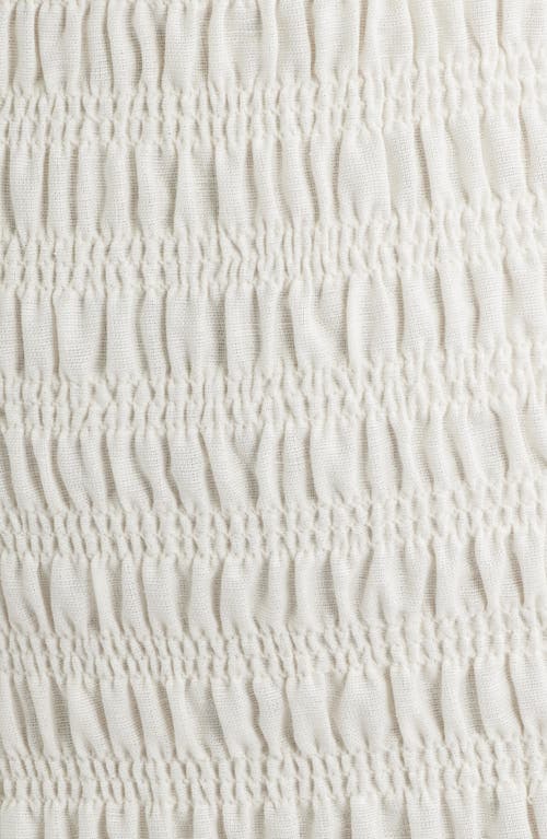 Topshop Shirred Linen Midi Sundress In White