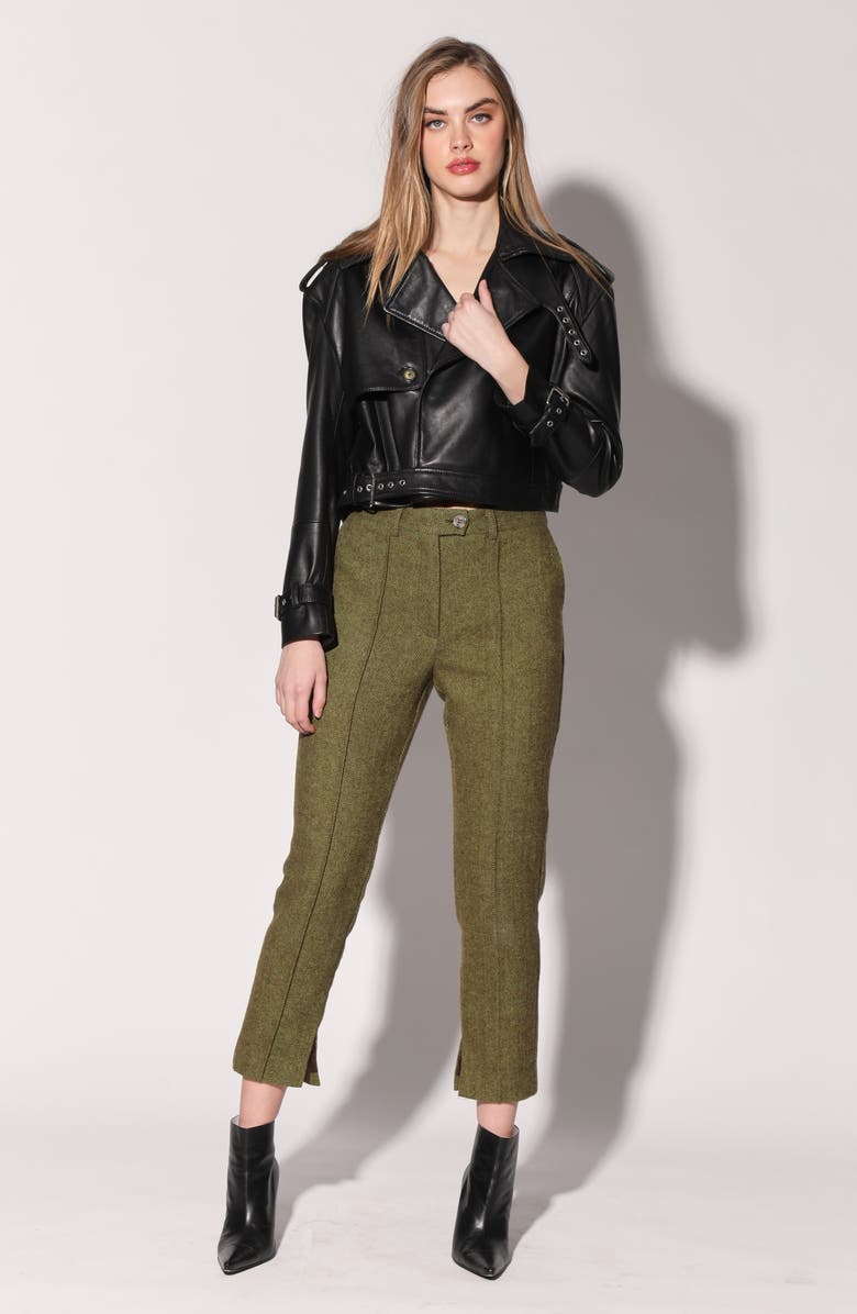 Walter Baker Shania Crop Pants, Alternate, color, Leaf Herringbone