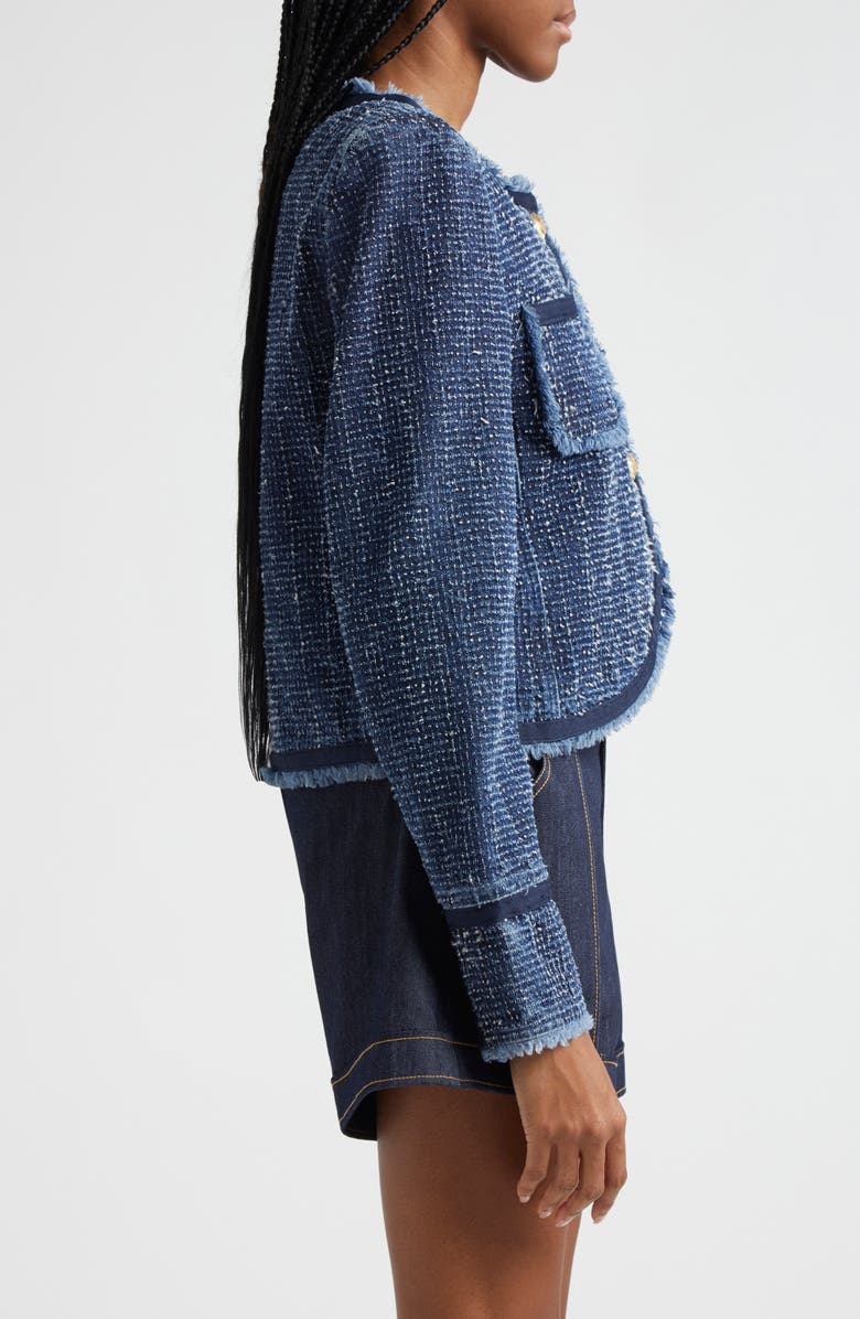 Cinq à Sept Zanda Cotton Tweed & Denim Jacket, Alternate, color, 