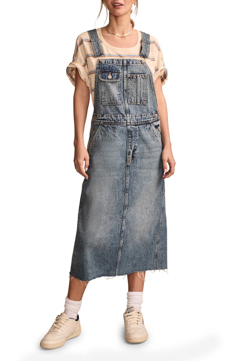 Lucky Brand Denim Overall Midi Dress, Main, color,