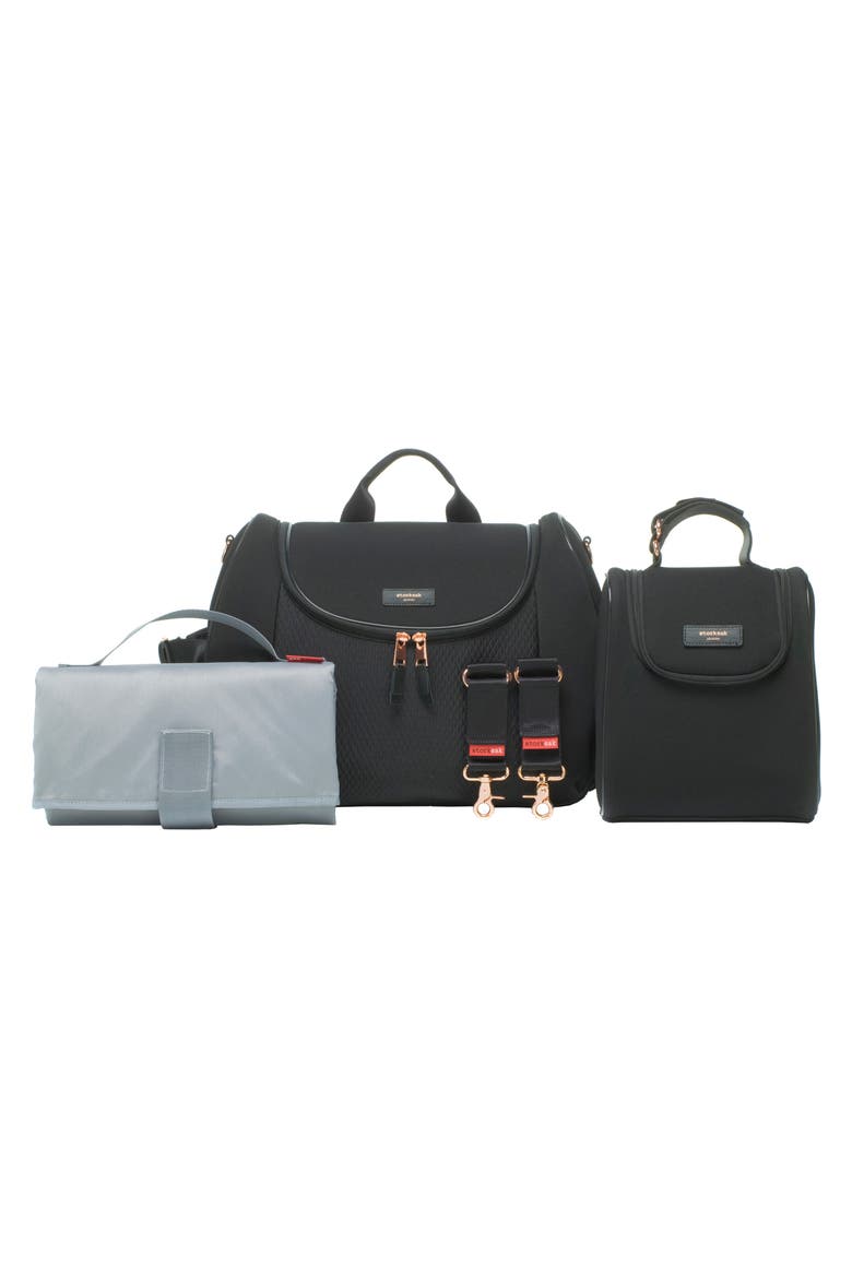 Poppy Lux Convertible Diaper Bag, Alternate, color, SCUBA BLACK
