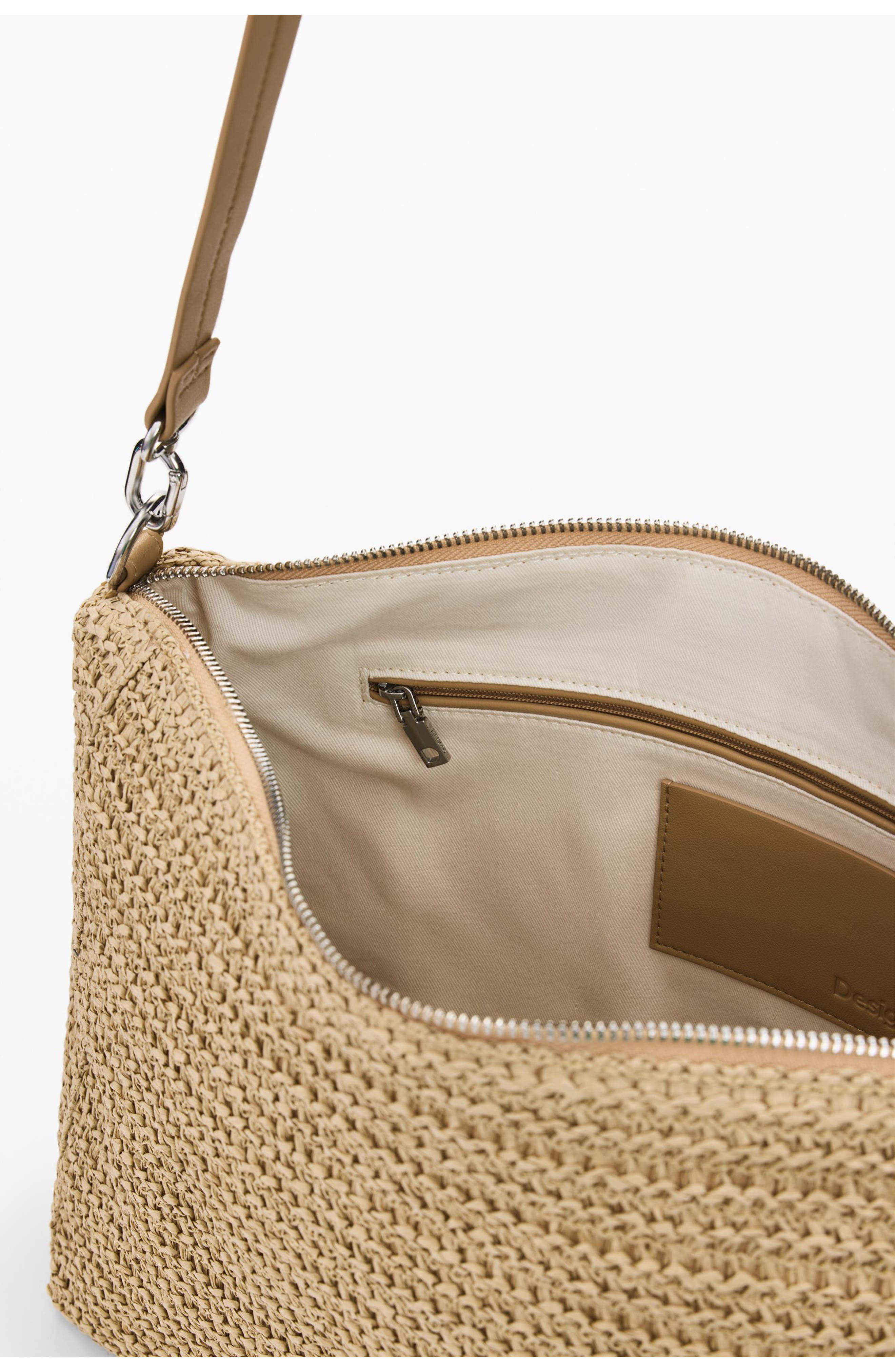 Desigual Large Raffia Shoulder Bag, Alternate, color, 