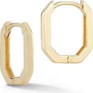 Ember Fine Jewelry 14K Gold Octagon Huggie Hoop Earrings