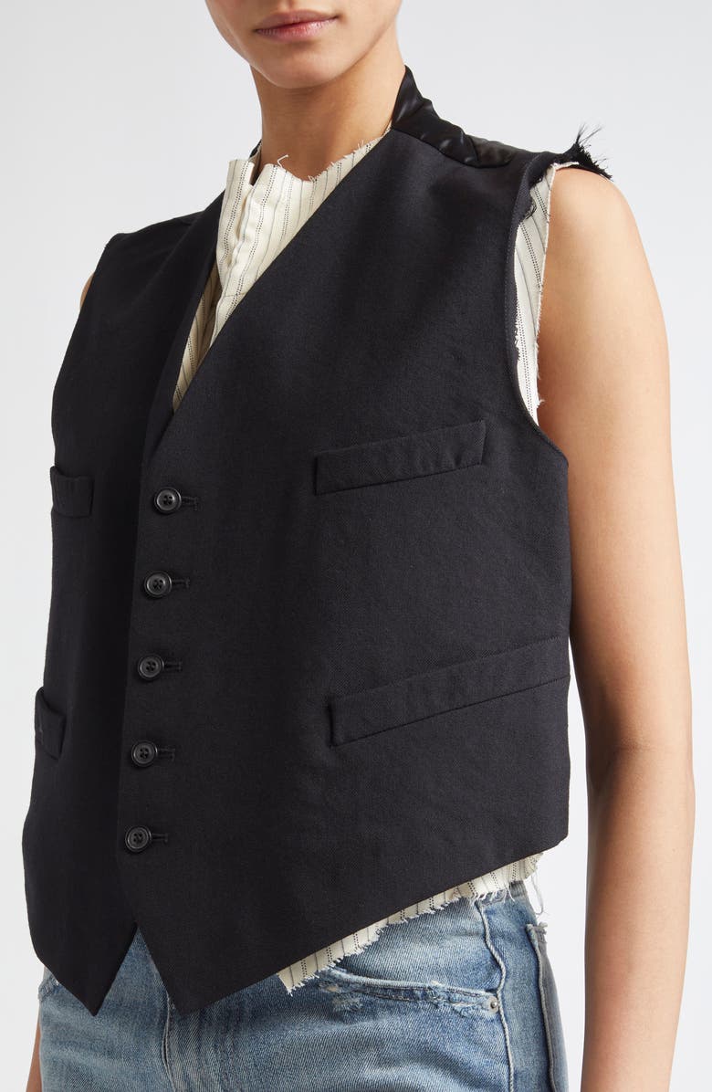 Maison Margiela Anonymity of the Lining Virgin Wool & Satin Vest, Alternate, color, 