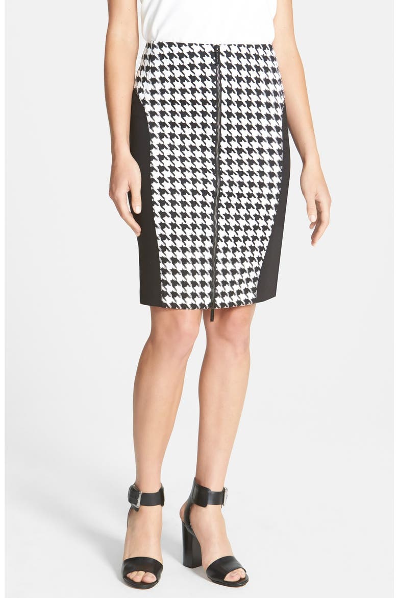 Front Zip Seamed Skirt, Main, color, ECRU