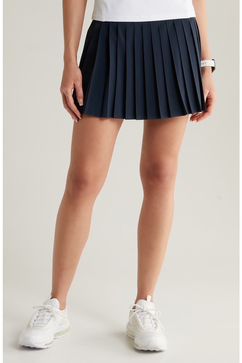 Pleated Tennis Skirt with Shorts, Main, color, NAVY SAPPHIRE