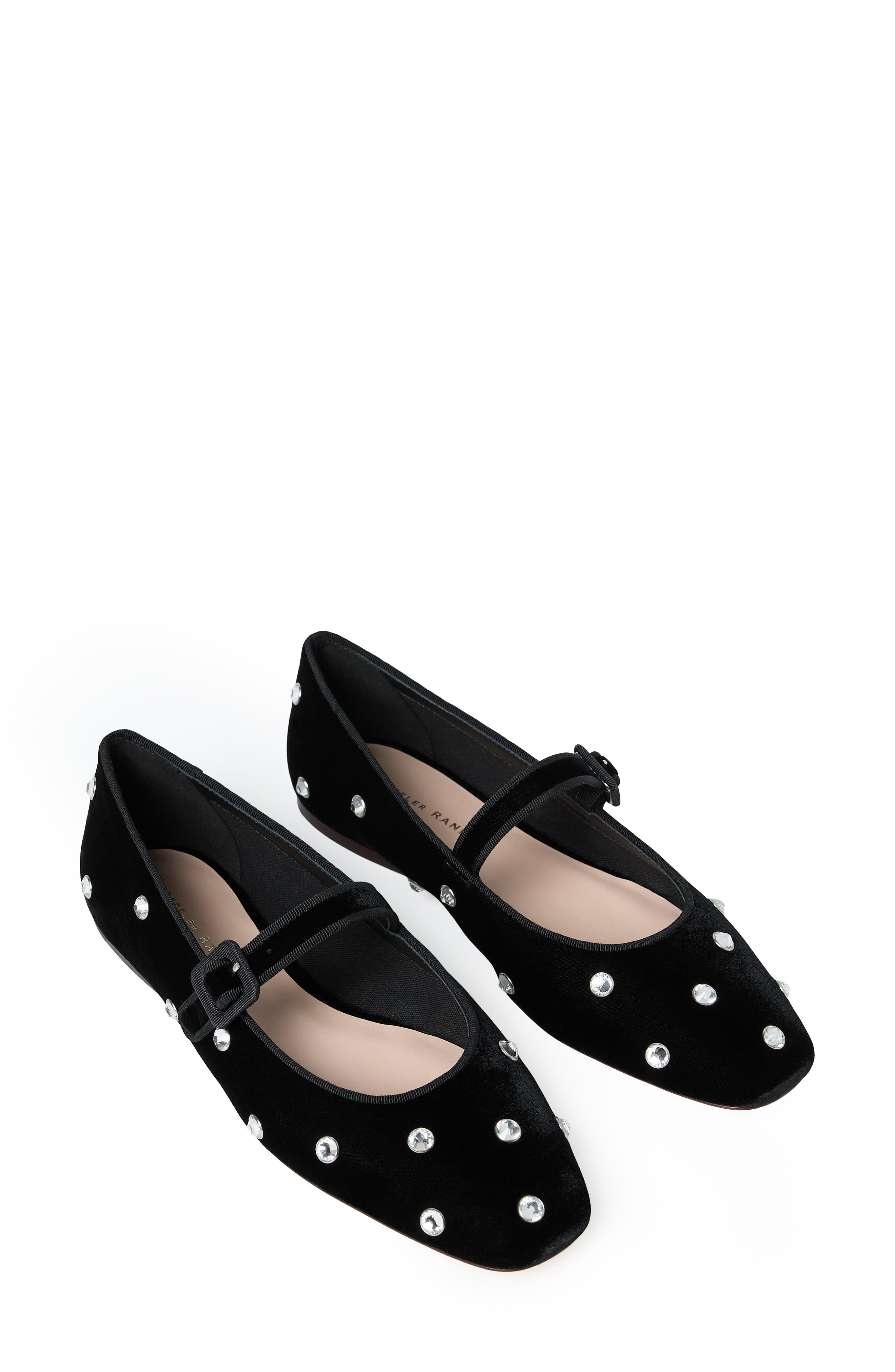 Loeffler Randall <p>Ginger Mary Jane Flat (Women) </p>, Alternate, color, Black/ Crystal