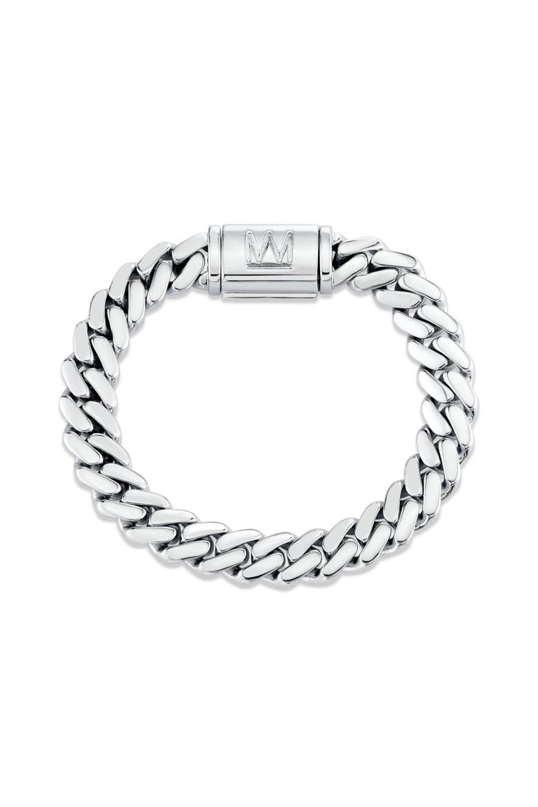 10mm Silver Cuban Chain Bracelet, Main, color, Silver