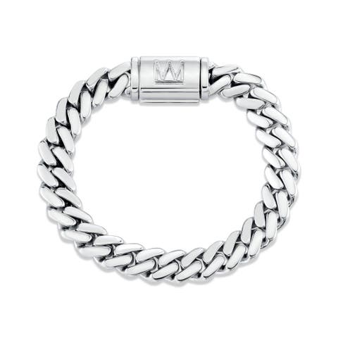 10mm Silver Cuban Chain Bracelet