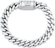 Michael M 10mm Silver Cuban Chain Bracelet