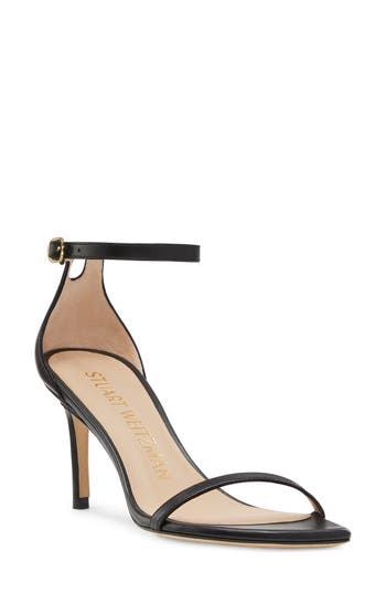 Stuart Weitzman Nudistcurve Ankle Strap Sandal In Black