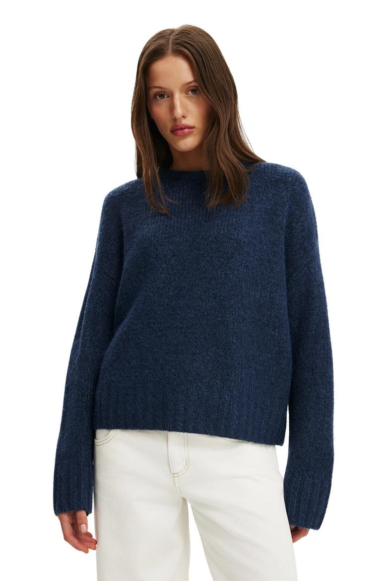 Women's Luxe Crew Neck Sweater, Main, color, Lofty Shadow Navy