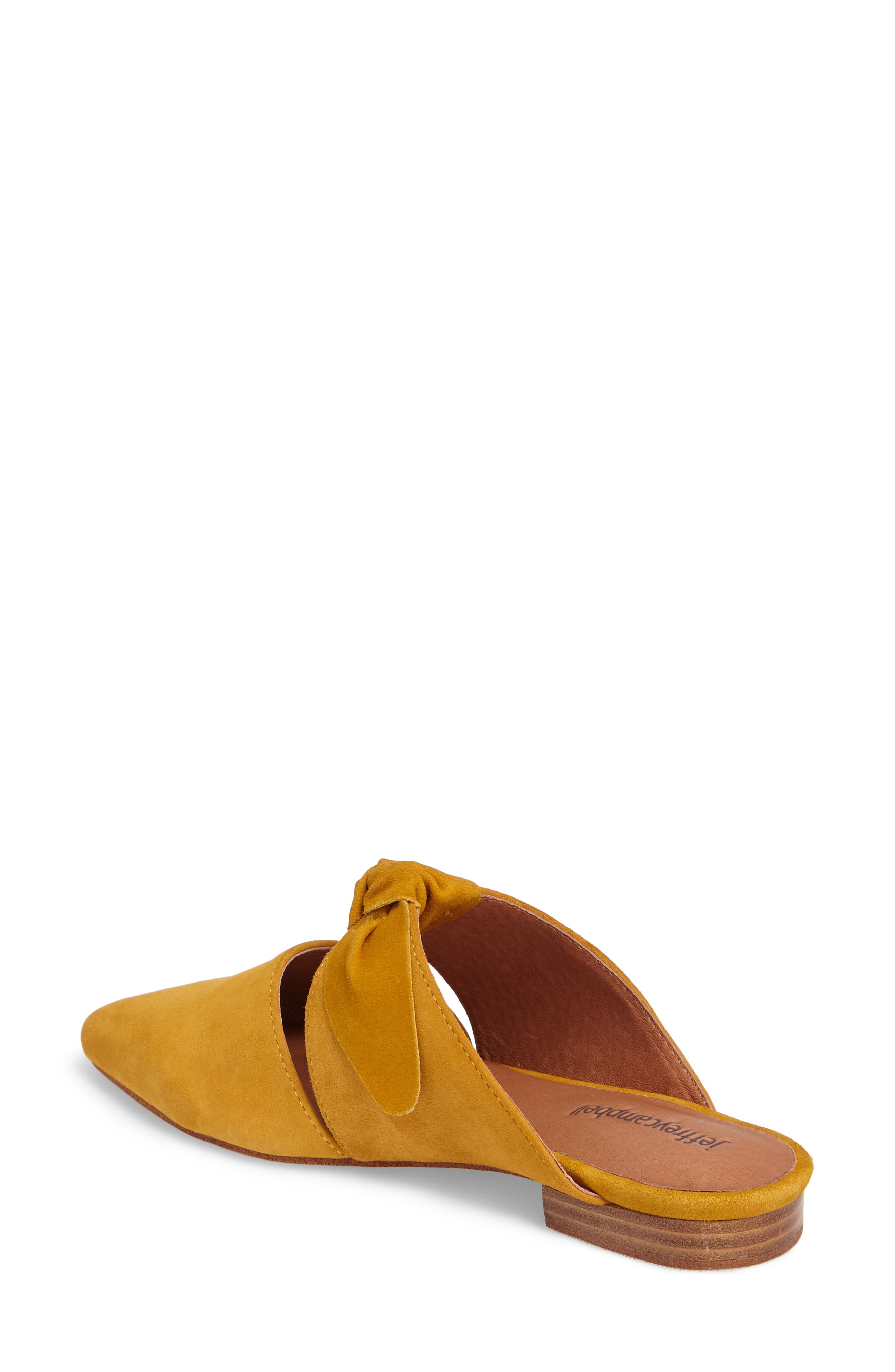Charlin Bow Mule, Alternate, color, MUSTARD SUEDE