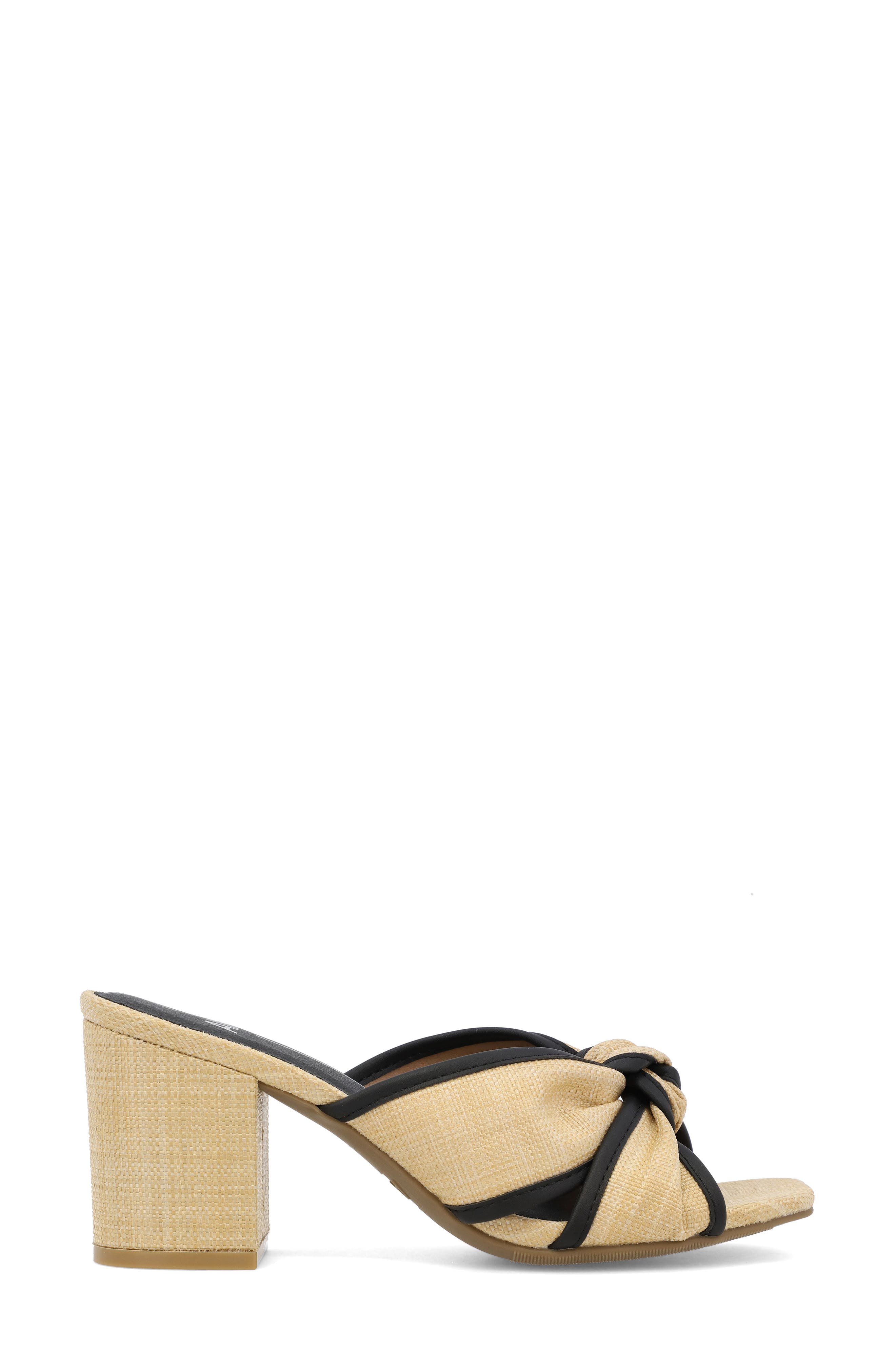 MIA Hania Block Heel Sandal, Alternate, color, Natural With Black