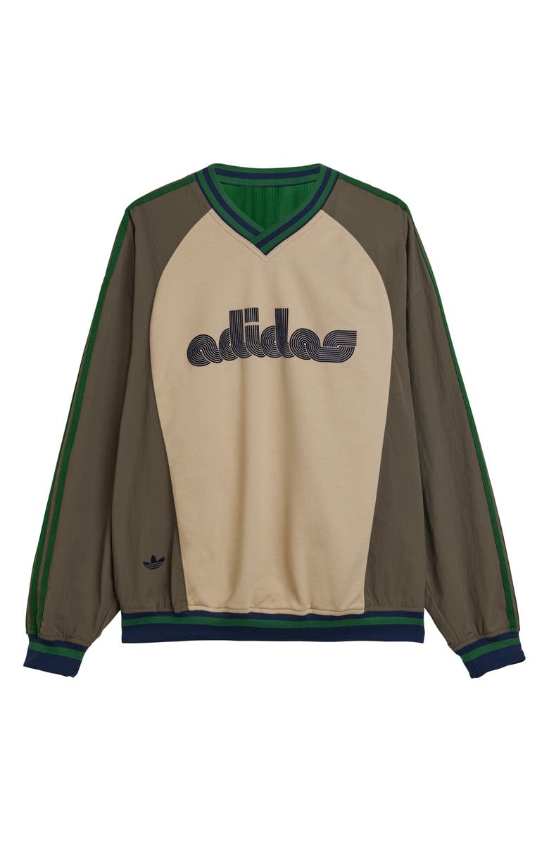 ADIDAS X BRAINDEAD Gender Inclusive Colorblock Graphic Sweatshirt, Alternate, color, Branch