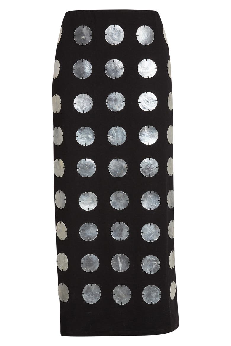 Mother-of-Pearl Paillette Skirt, Alternate, color, BLACK