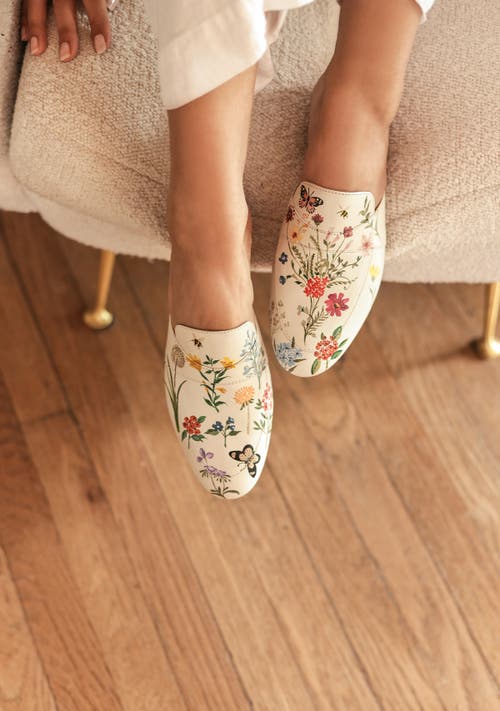 Alepel Women's Pressed Flowers Mule In Pressed Flowers