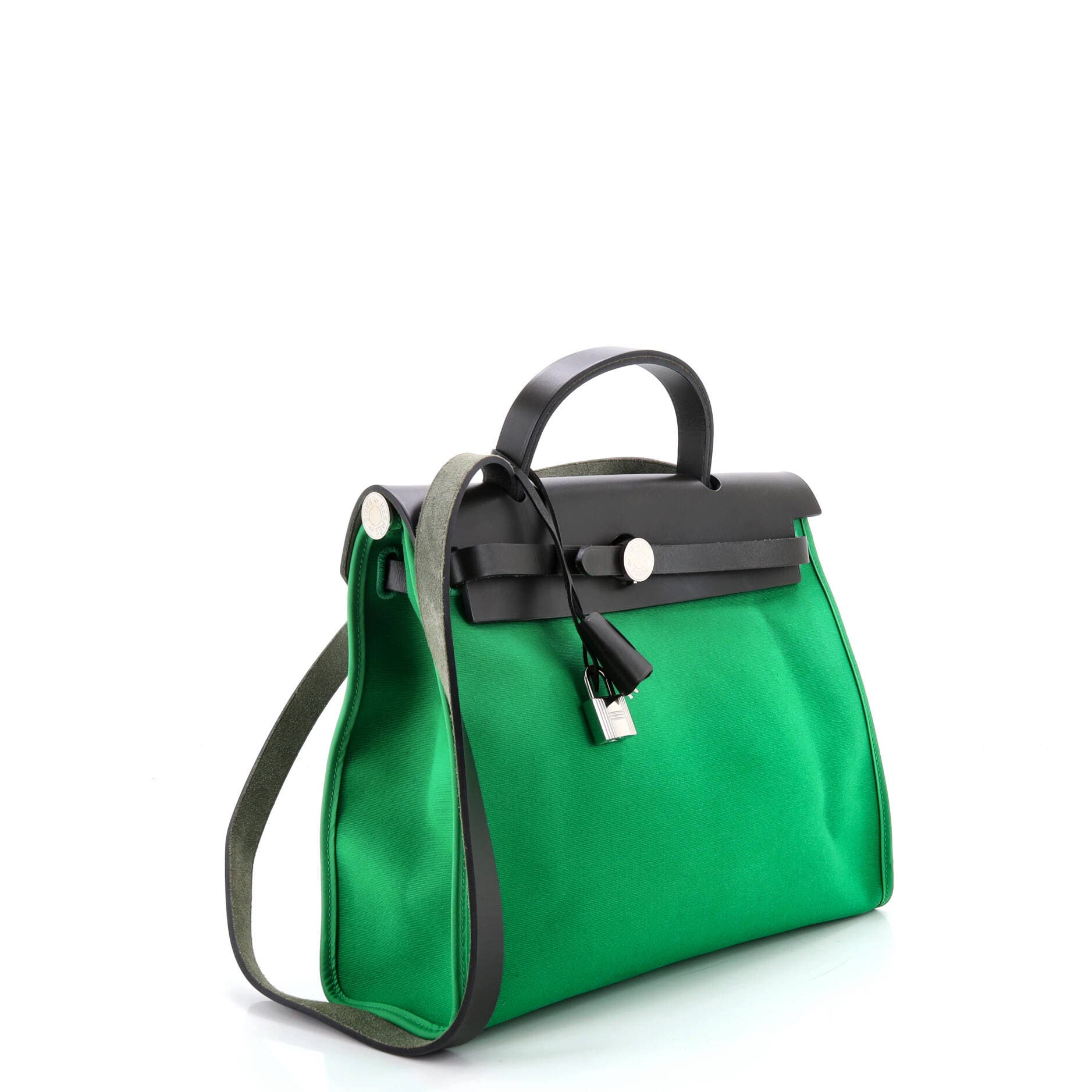 Herbag Zip Leather and Toile 31, Alternate, color, Green