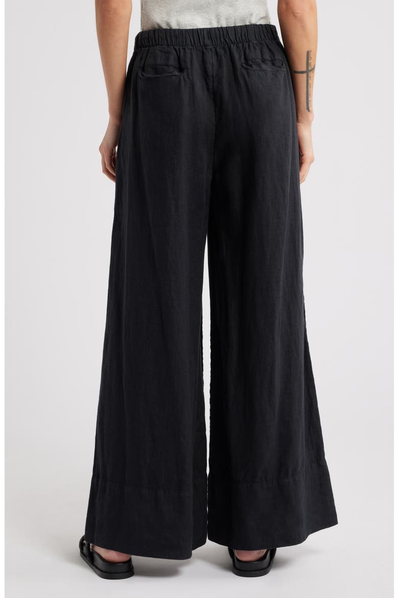 Wide Leg Linen Pants, Alternate, color, BLACK