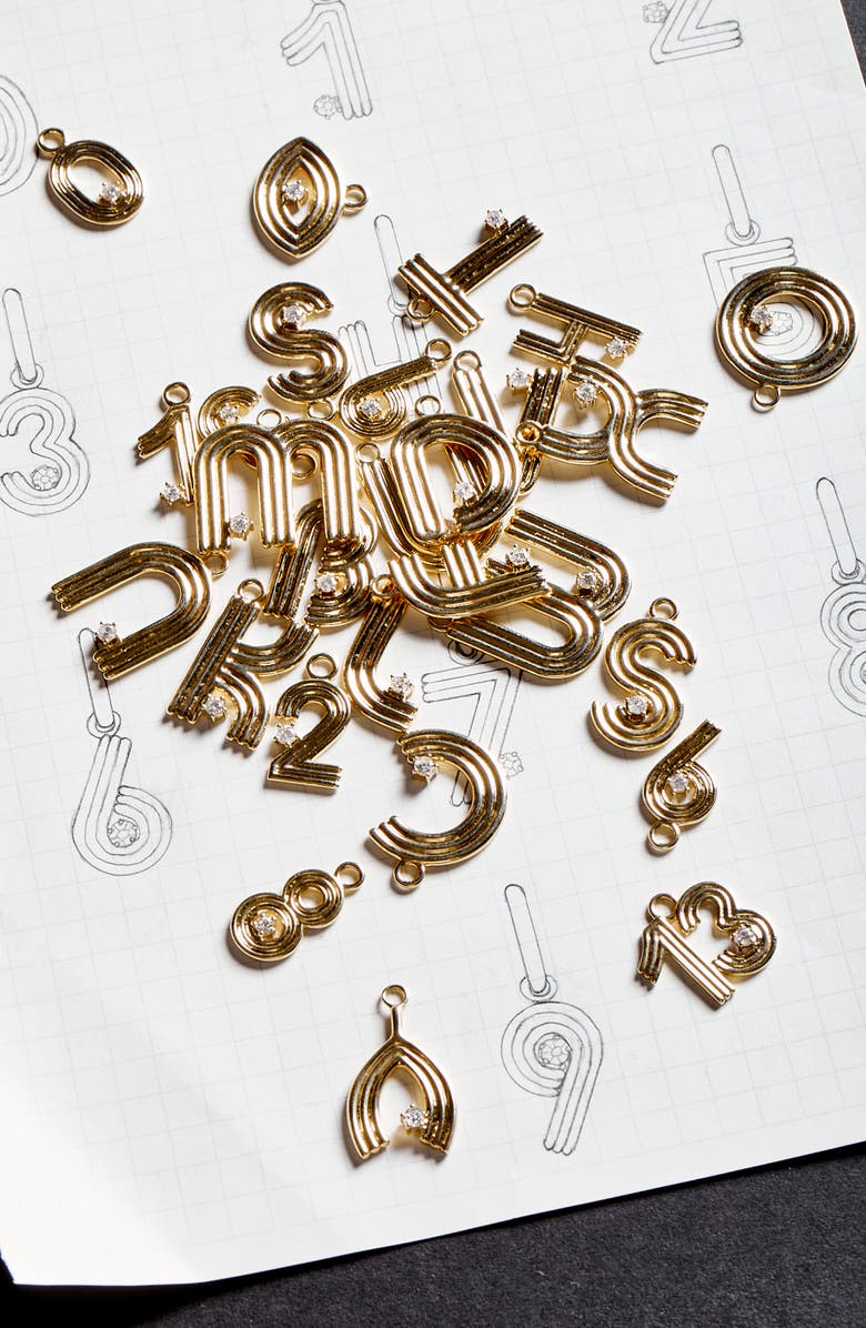 Groovy Initial Diamond Pendant Charm