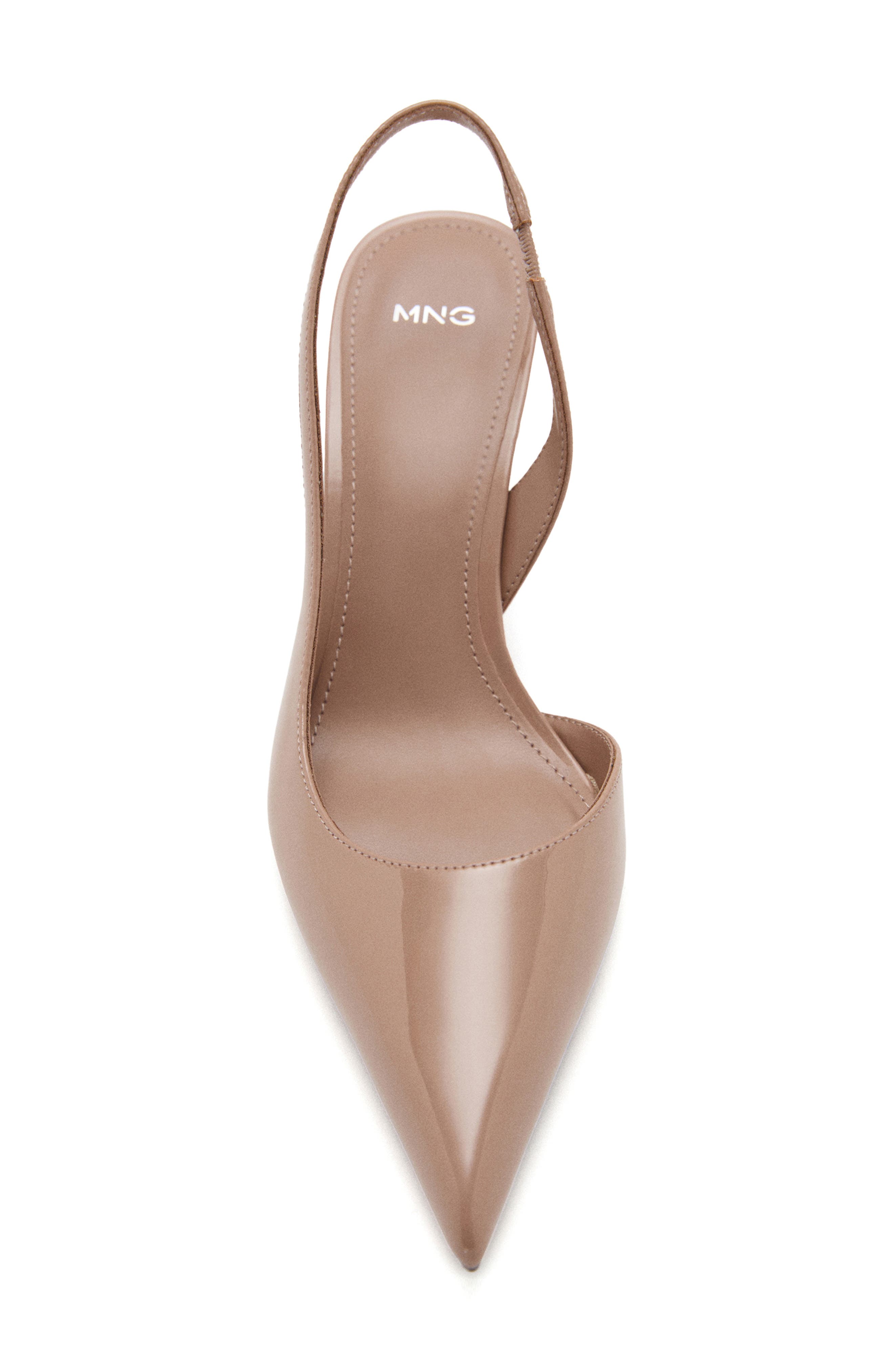 MANGO Star Slingback Pointed Toe Half d'Orsay Pump, Alternate, color, Beige