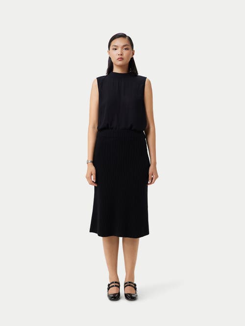 Gobi Mongolian Cashmere Cashmere Midi Flared Skirt In Black