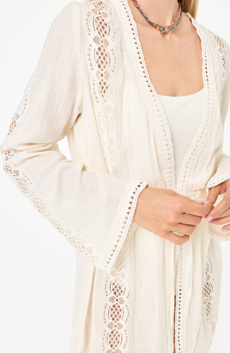 CAMI NYC Amalfi Lace Inset Cover-Up Jacket, Alternate, color,