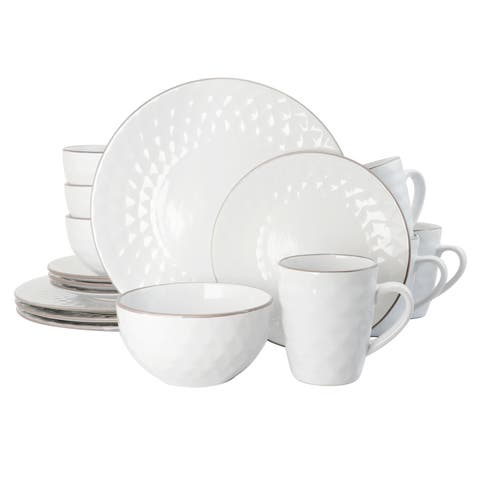 Luxurious Medici Pearl 16 Piece Dinnerware Set with Setting for 4