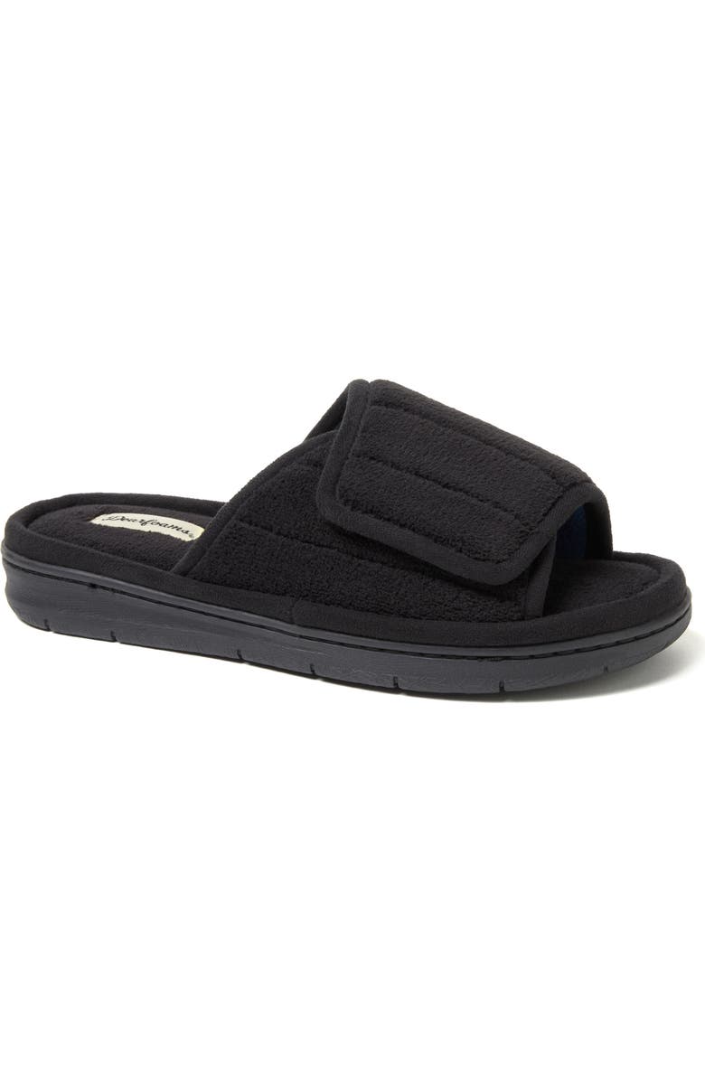 DEARFOAMS Mickey Terry Adjustable Shower Slide Slipper, Main, color, Black