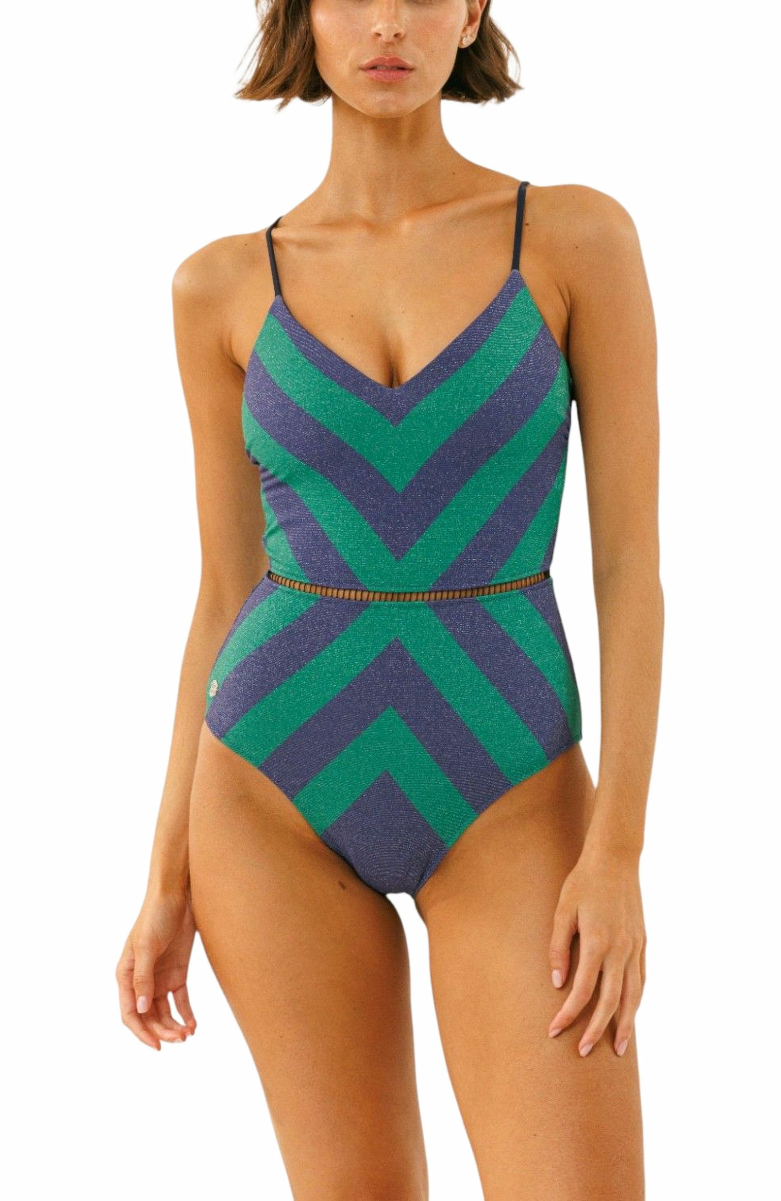 Navy Green lurex