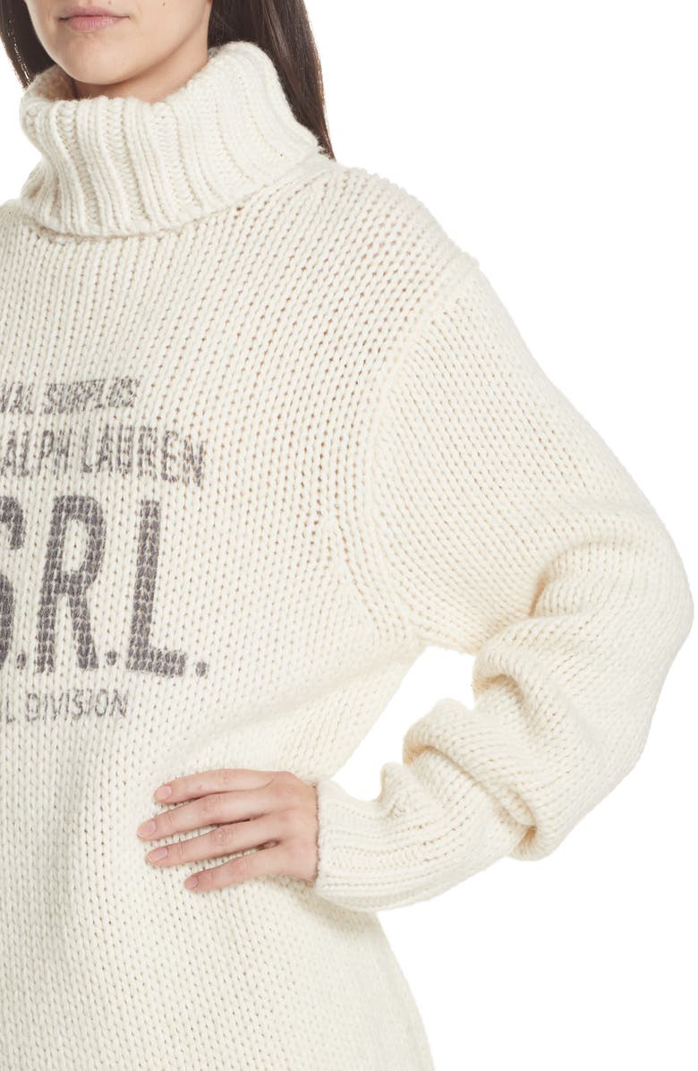 Polo Ralph Lauren Logo Graphic Turtleneck Sweater, Alternate, color, 