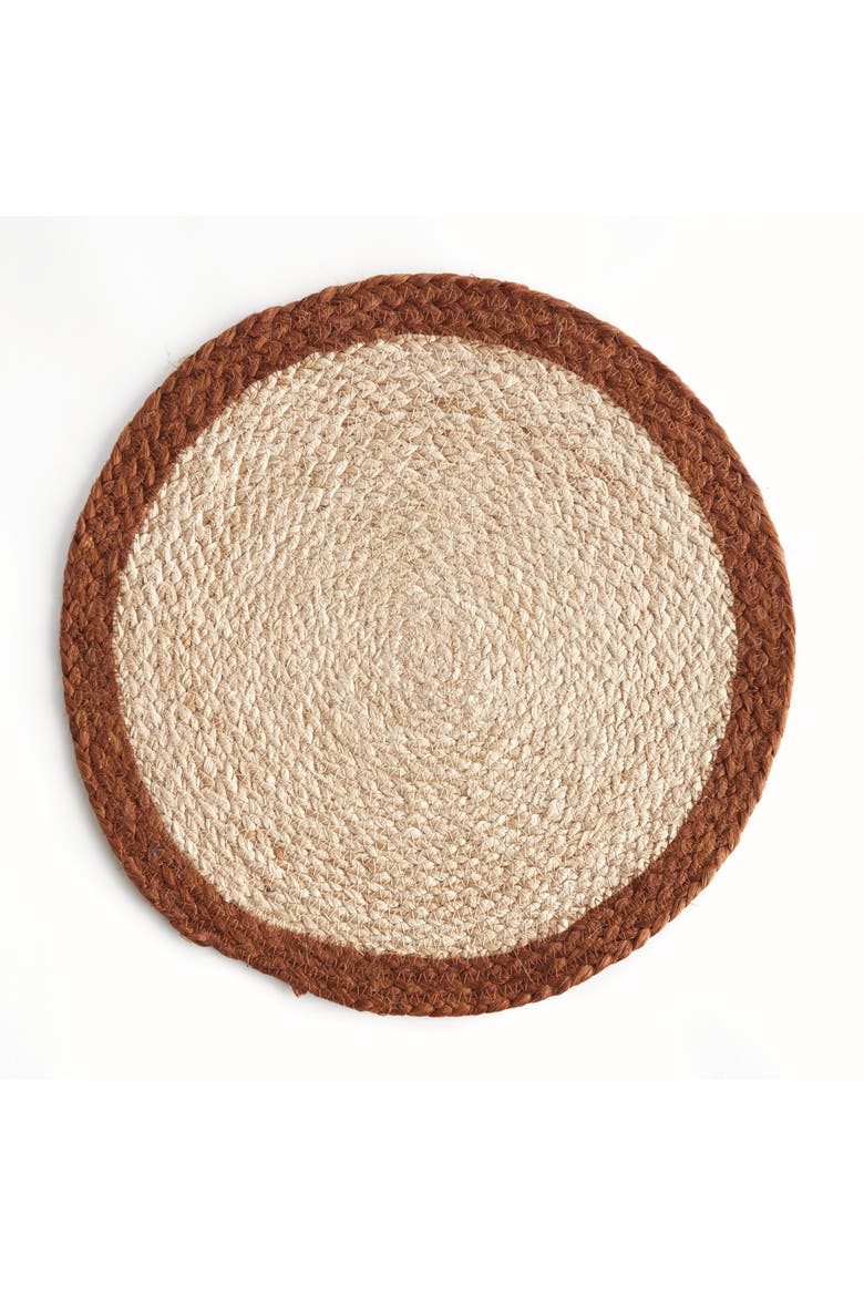 Jute Coil Round Placemats, Set of 8 - Natural/Rust, Alternate, color, Red