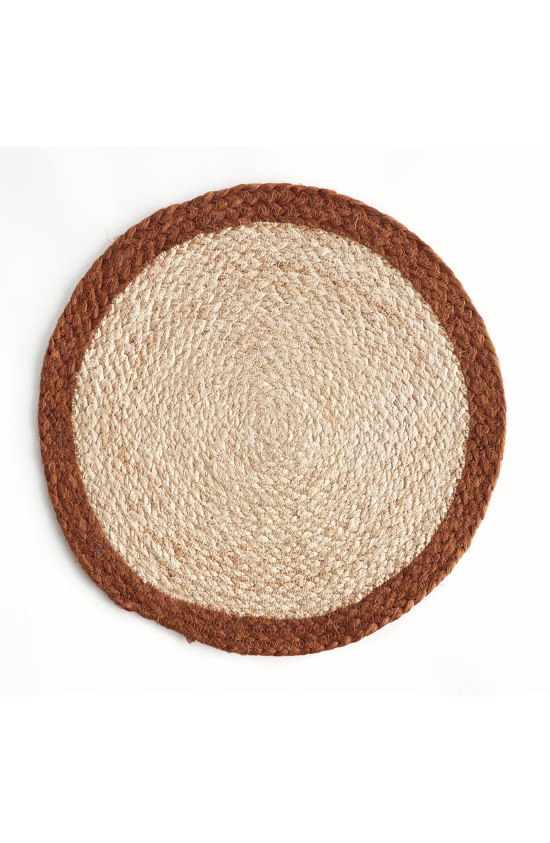 Napa Home & Garden Jute Coil Round Placemats, Set of 8 - Natural/Rust, Alternate, color, Red