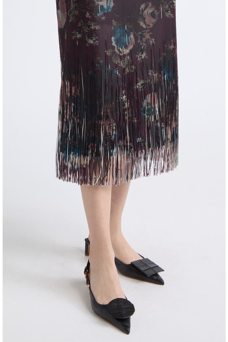 Floral Fringe Jacquard Dress, Alternate, color, FONTEYN ROSE BURGUNDY