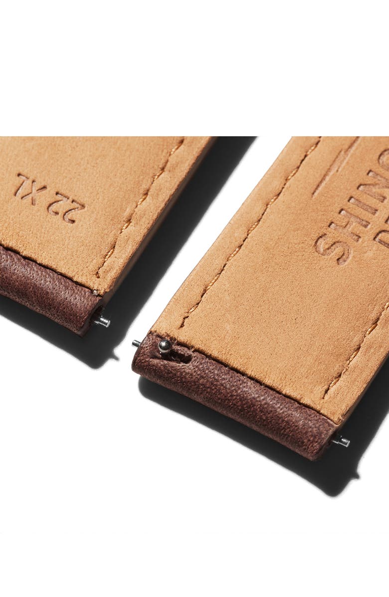 Shinola Extra Large Grizzly Classic Interchangeable Leather Watchband, 22mm, Alternate, color, 