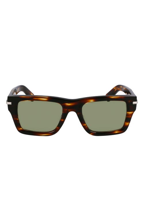 Ferragamo Prisma 53mm Modified Rectangular Sunglasses In Striped Brown